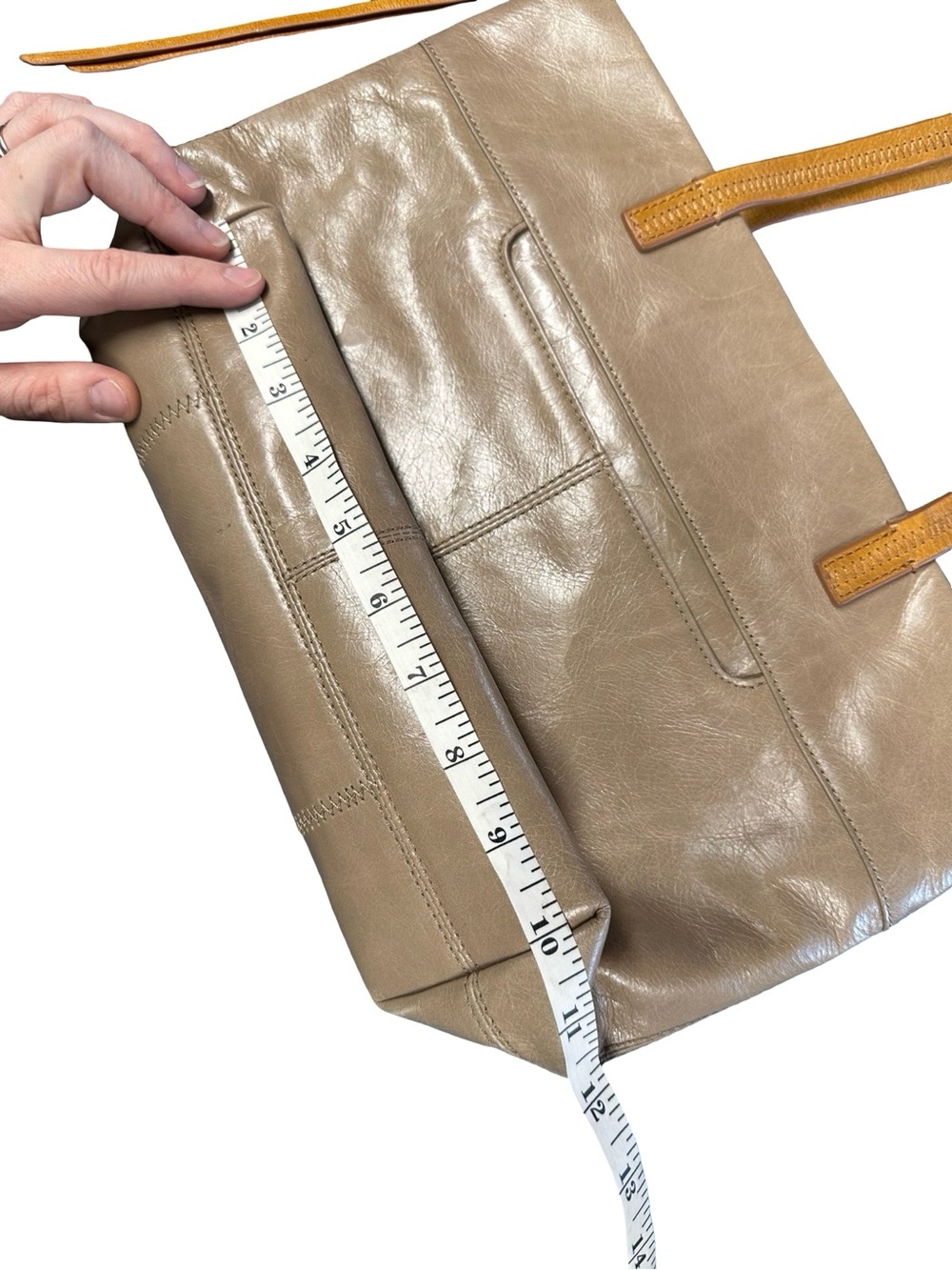 Hobo Cecily Mini Tote Bag in Parchment Leather Travel Coastal Chic Resort Career - Picture 12 of 14